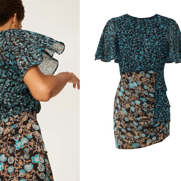 MISA Los Angeles Talia Mixed Print Dress Size Small - Picture 4 of 10